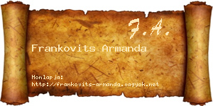 Frankovits Armanda névjegykártya